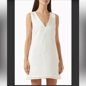 NWT Posse Effi Mini Dress 100% Linen White Size S
